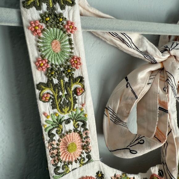 Anthropologie Square Neck Embroidered Maxi Dress XS Boho - Picture 7 of 13